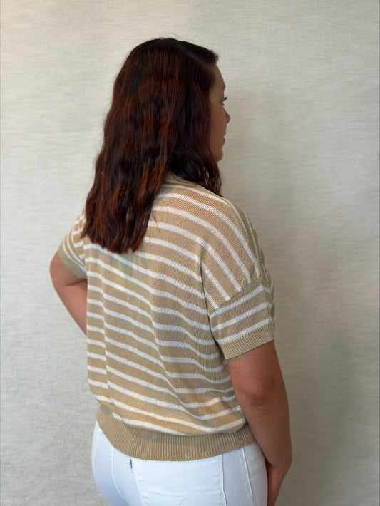 Lightweight Striped Sweater Top